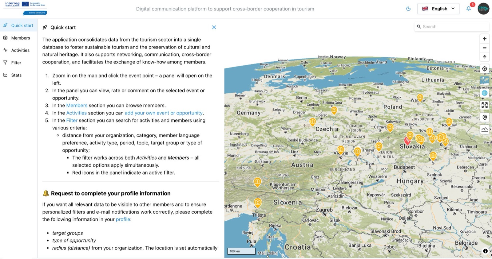 Central Mountains GIS platform